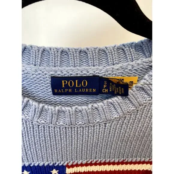Polo Ralph Lauren American Flag Crewneck Sweater size S small - Picture 3 of 5